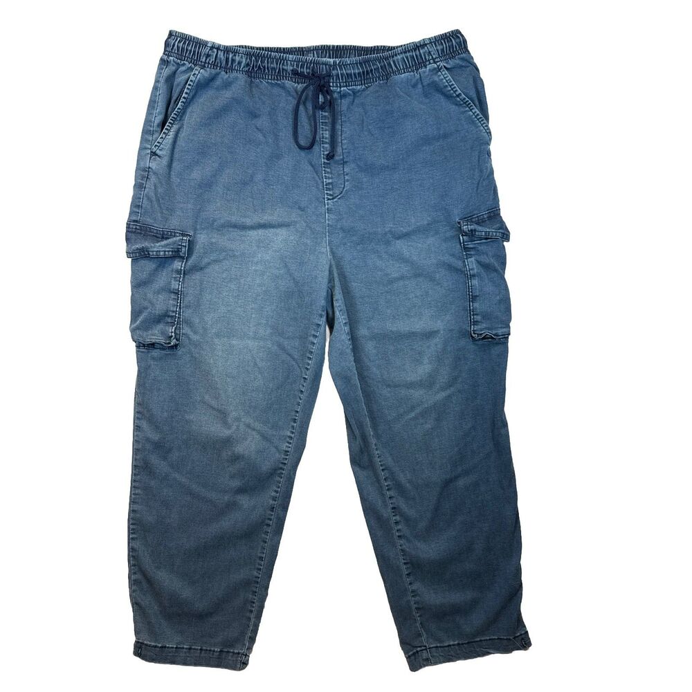 Time and Tru XXL Parachute Cargo Pants 20 Lyocell Blend Relaxed Wide Leg Denim